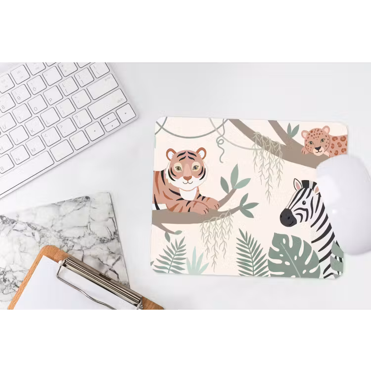Jungle - Rustiek - Pastel muismat rubber klein -witbureau