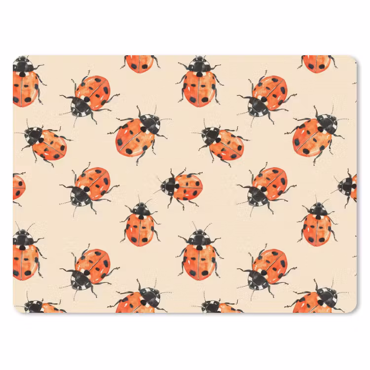 Lieveheersbeestjes - Patroon - Rood muismat rubber klein 262 -3d