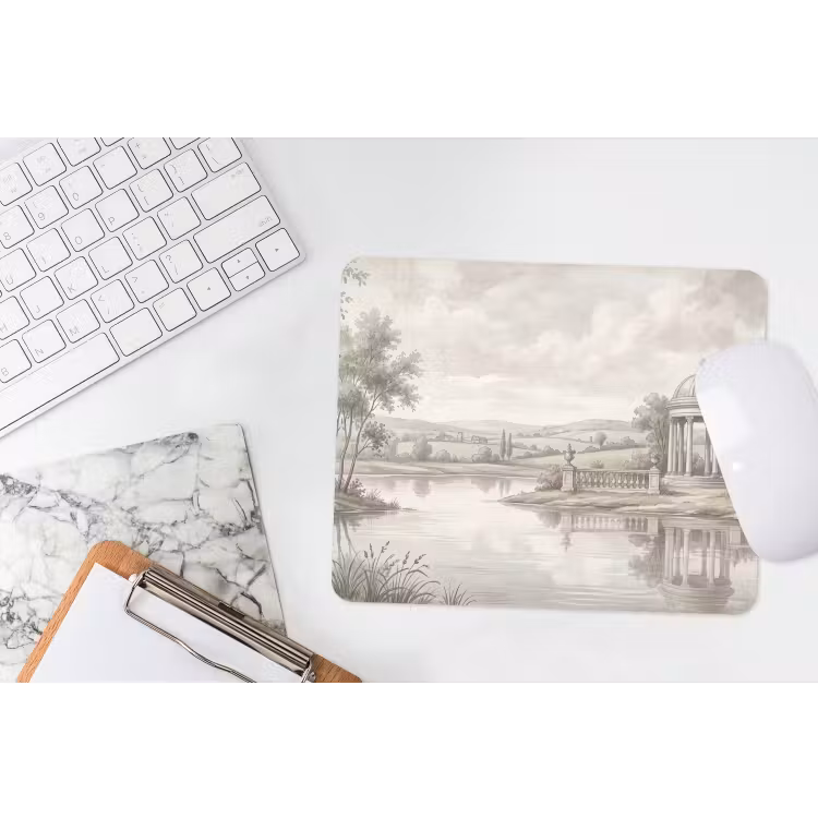 Landschap - Water - Natuur - Sepia muismat rubber klein -witbureau