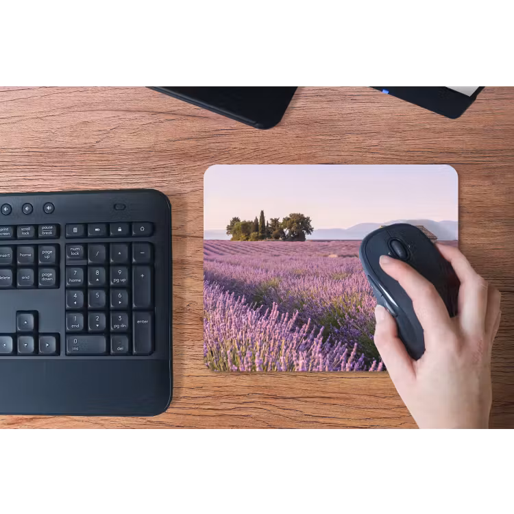 Lavendel - Landschap - Sereen - Paars muismat rubber klein -toetsenbord