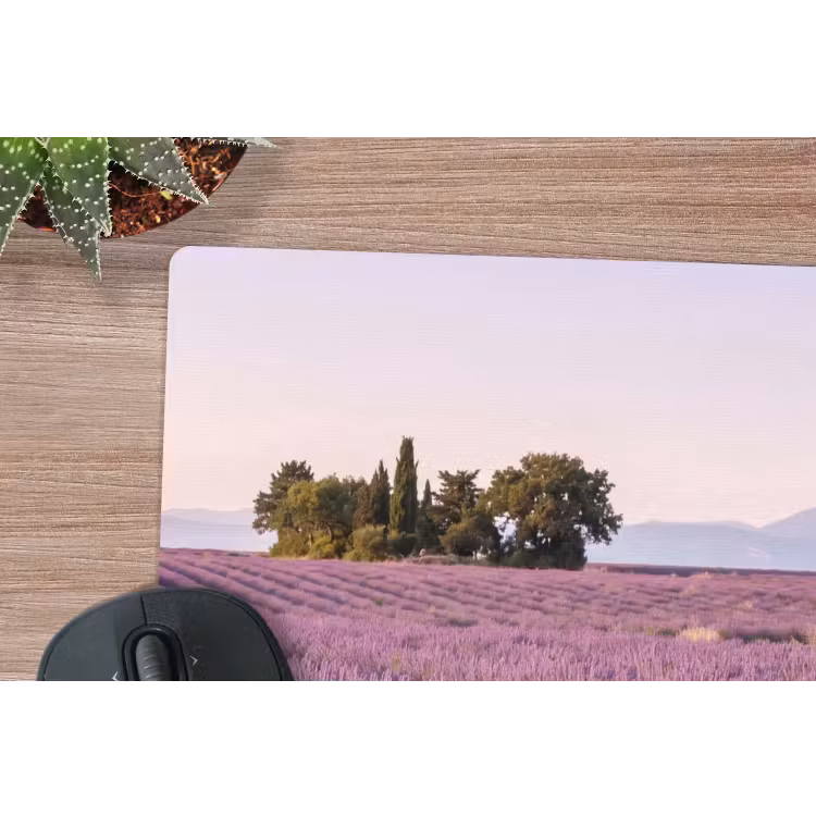 Lavendel - Landschap - Sereen - Paars muismat rubber klein -closeup