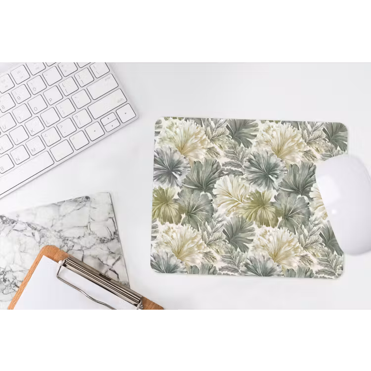 Bladeren - Botanisch - Groen muismat rubber klein 262 -witbureau
