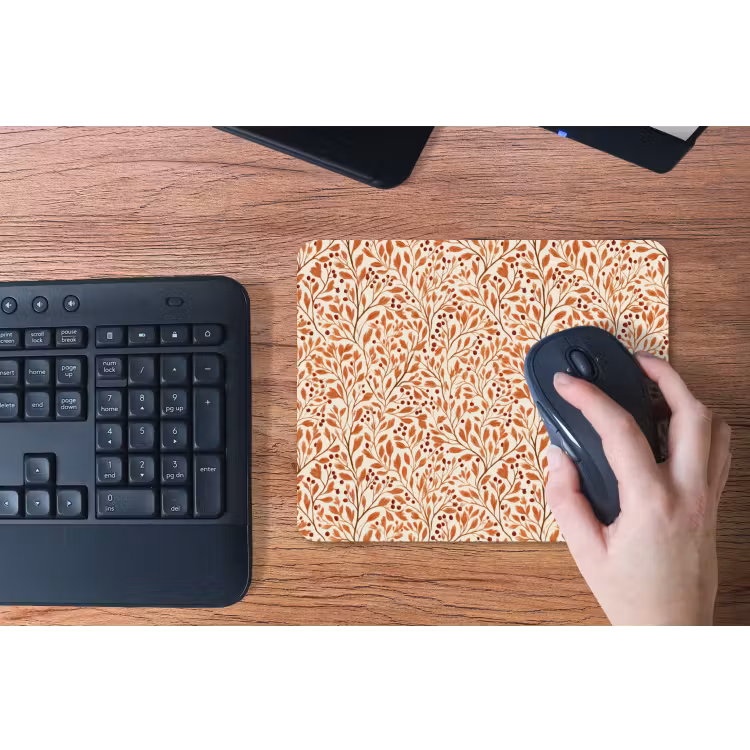 Bladeren - Botanisch - Terracotta muismat rubber klein 262 -toetsenbord