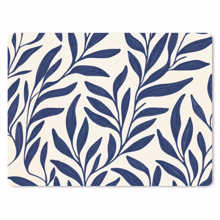 Bladeren - Klimop - Donkerblauw muismat rubber klein -3d
