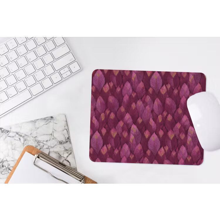 Bladeren - Patroon - Burgundy muismat rubber klein 262 -witbureau