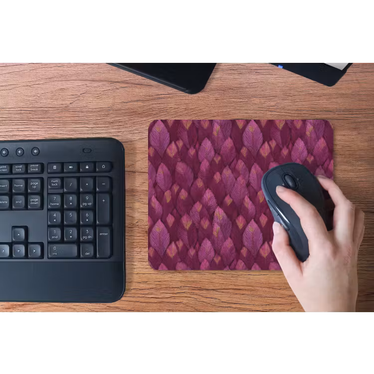 Bladeren - Patroon - Burgundy muismat rubber klein 262 -toetsenbord