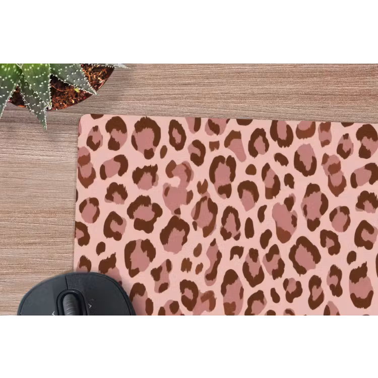 Luipaard - Patroon - Roze muismat rubber klein 262 -closeup