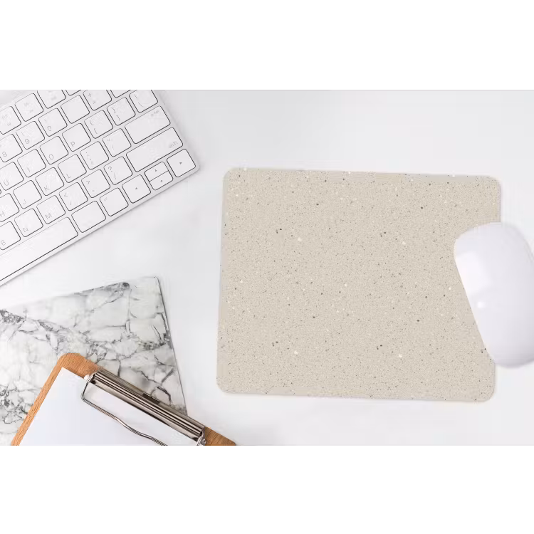 Lichtbeige - Terrazzo - Grijs muismat rubber klein 262 -witbureau