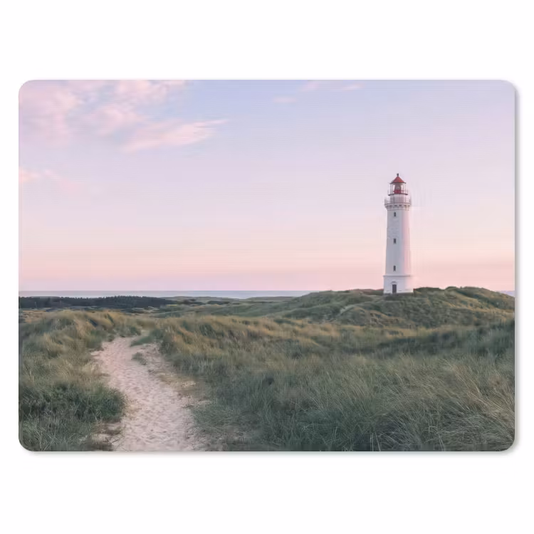 Vuurtoren - Duinlandschap - Zee muismat rubber klein -3d