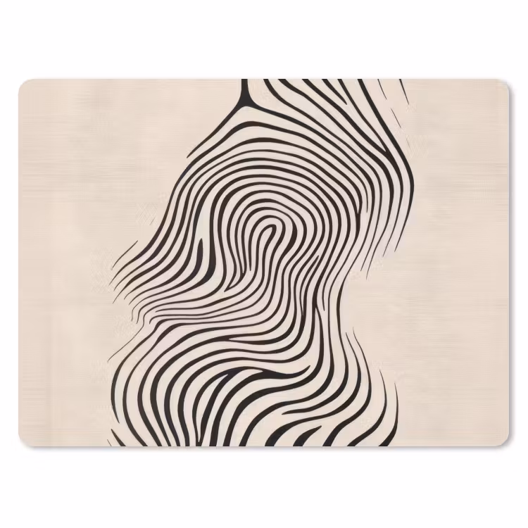 Lijnen - Abstract - Golvend - Zwart muismat rubber klein -3d
