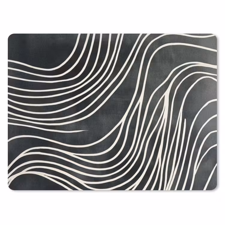 Lijnen - Patroon - Abstract - Wit muismat rubber klein -3d
