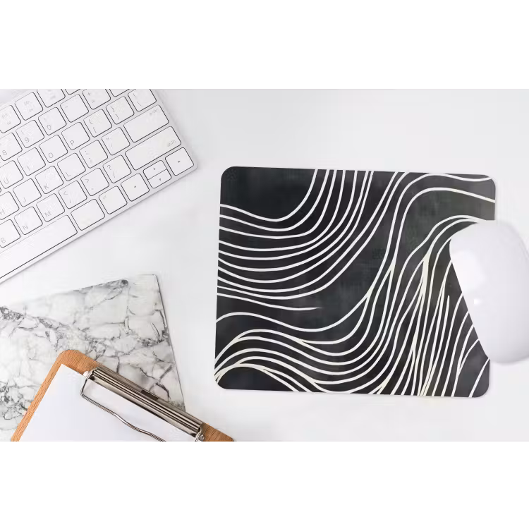 Lijnen - Patroon - Abstract - Wit muismat rubber klein -witbureau