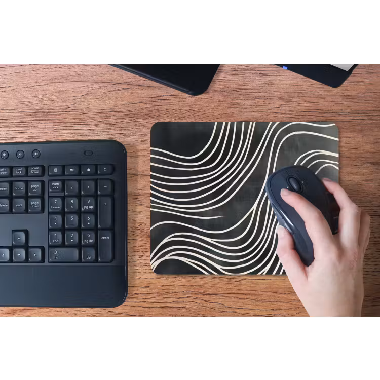 Lijnen - Patroon - Abstract - Wit muismat rubber klein -toetsenbord