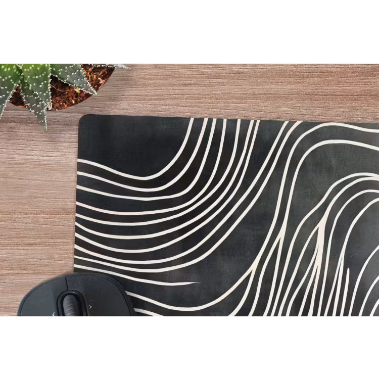 Lijnen - Patroon - Abstract - Wit muismat rubber klein -closeup