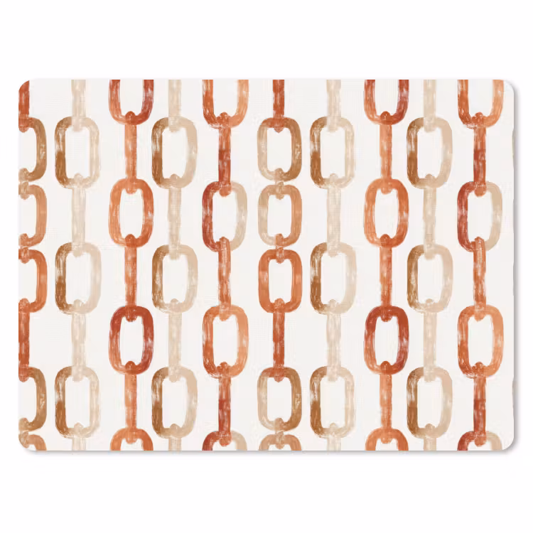Schakels - Patroon - Aquarel - Terracotta muismat rubber klein 262 -3d
