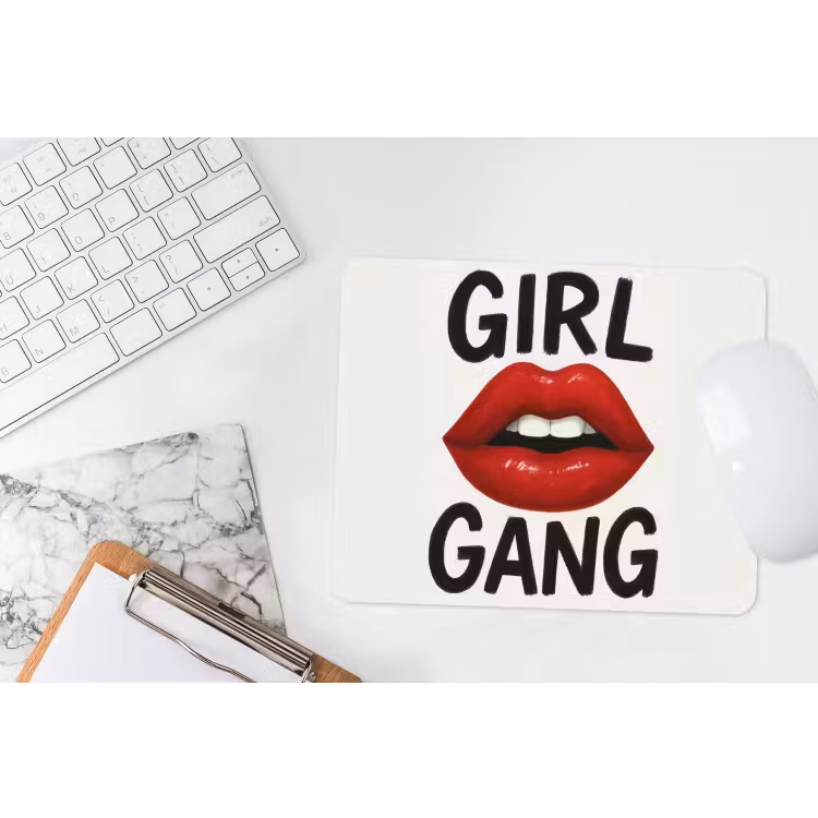 Lip - Girl - Rood - Letters muismat rubber klein -witbureau