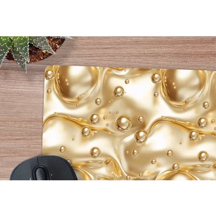 Vloeibaar - Druppels - Goud muismat rubber klein 262 -closeup