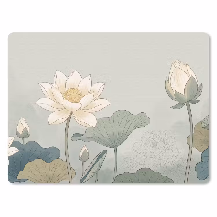 Lotus - Bloemen - Groen muismat rubber klein -3d