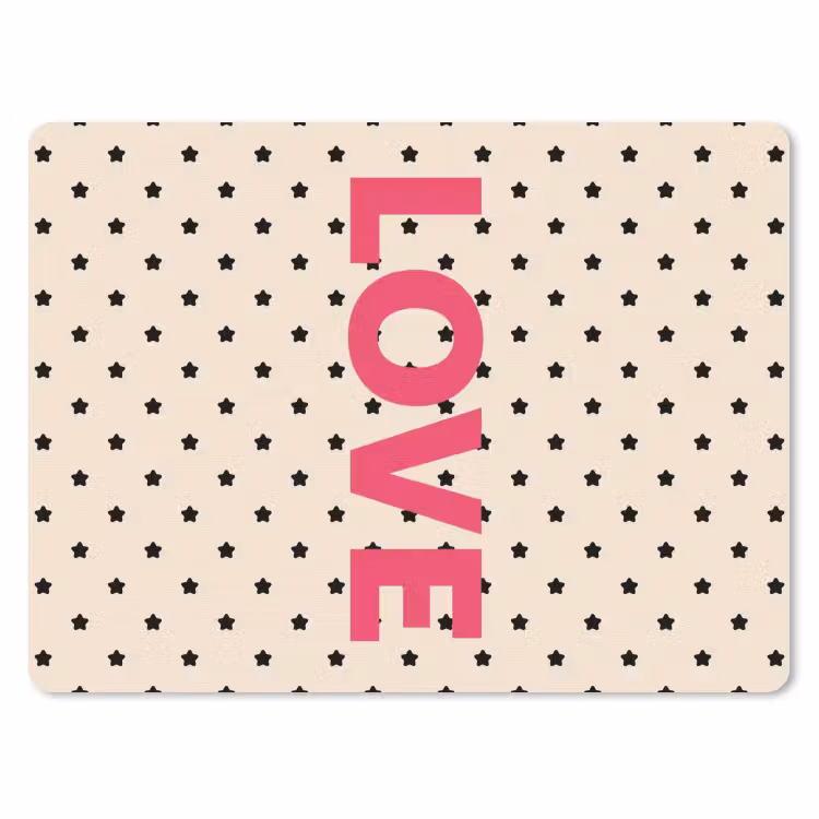 Love - Stippen - Roze muismat rubber klein -3d