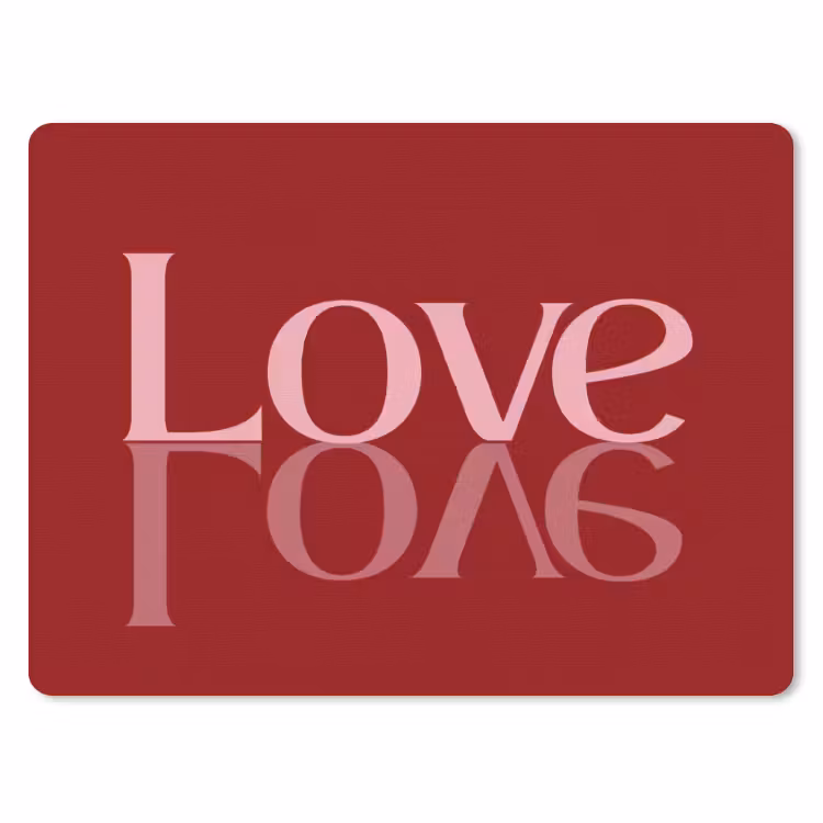 Love - Spiegeling - Rood muismat rubber klein -3d