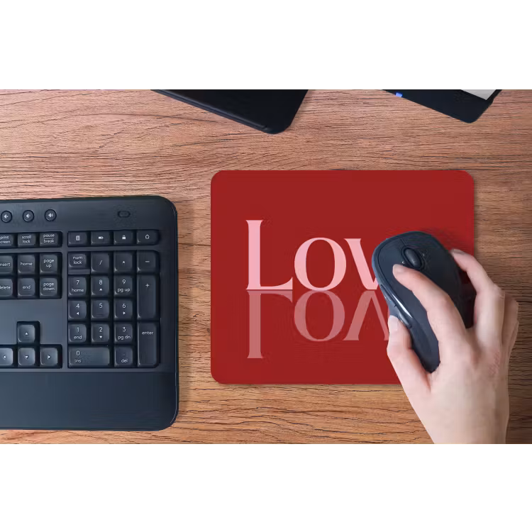Love - Spiegeling - Rood muismat rubber klein -toetsenbord