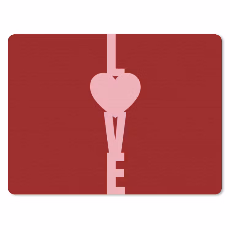 Love - Rood - Blokletters muismat rubber klein -3d