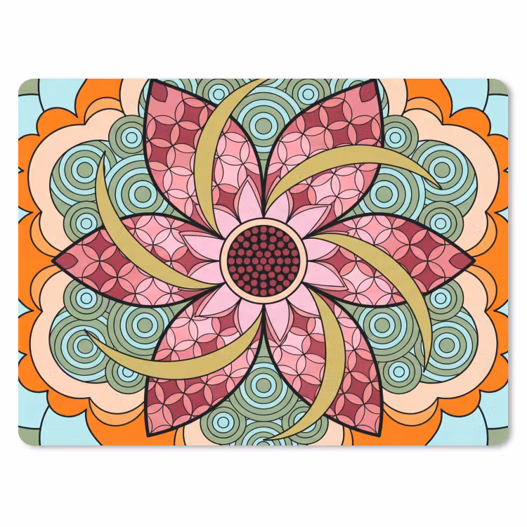 Mandala - Geometrisch - Kunst - Decoratief - Kleurrijk muismat rubber klein -3d