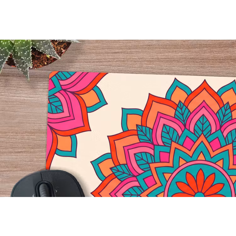 Mandala - Patroon - Abstract - Kleurrijk - Modern muismat rubber klein -closeup