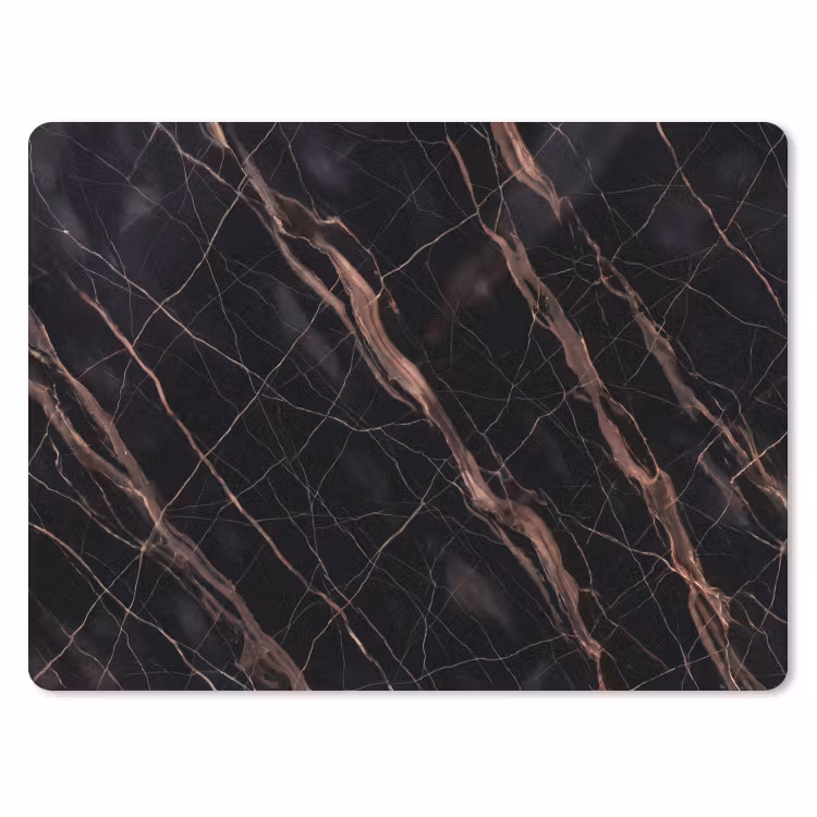 Marmer - Goud - Patroon - Luxe - Zwart muismat rubber klein -3d