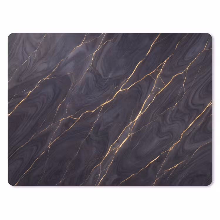 Marmer - Goudaders - Abstract - Modern - Zwart muismat rubber klein -3d