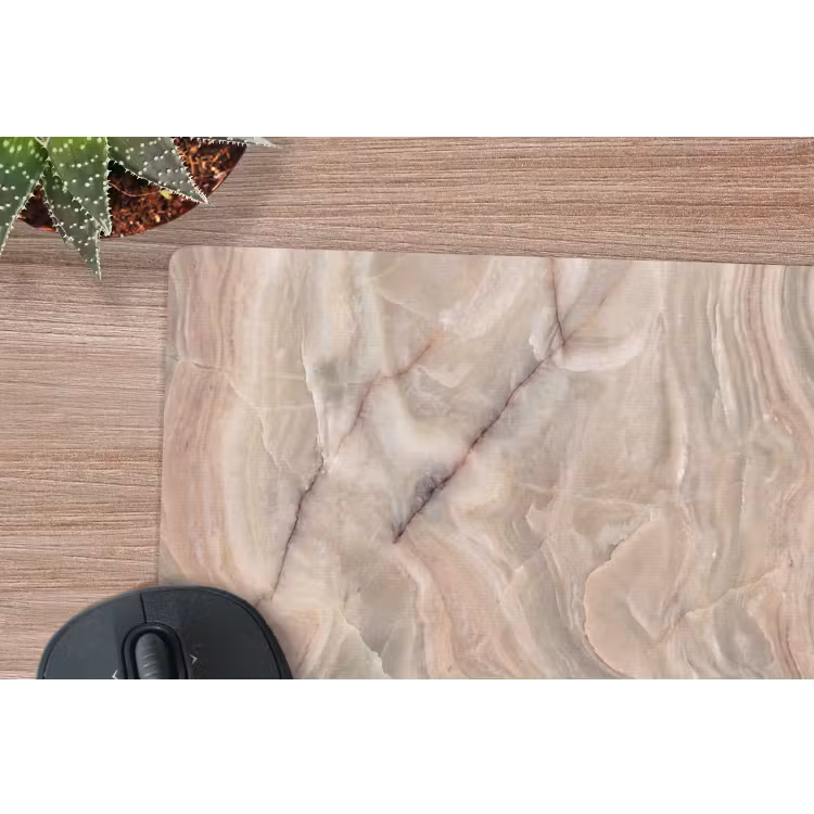 Marmer - Patroon - Abstract - Beige - Groen muismat rubber klein -closeup