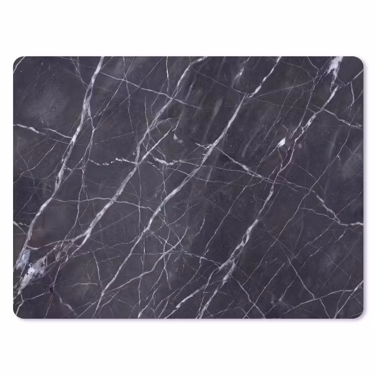 Marmer - Patroon - Modern - Zwart - Wit muismat rubber klein -3d