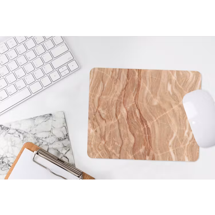 Marmer - Ader - Natuur - Abstract - Beige muismat rubber klein -witbureau