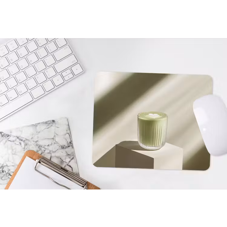 Matcha - Glas - Groen - Minimalistisch muismat rubber klein -witbureau