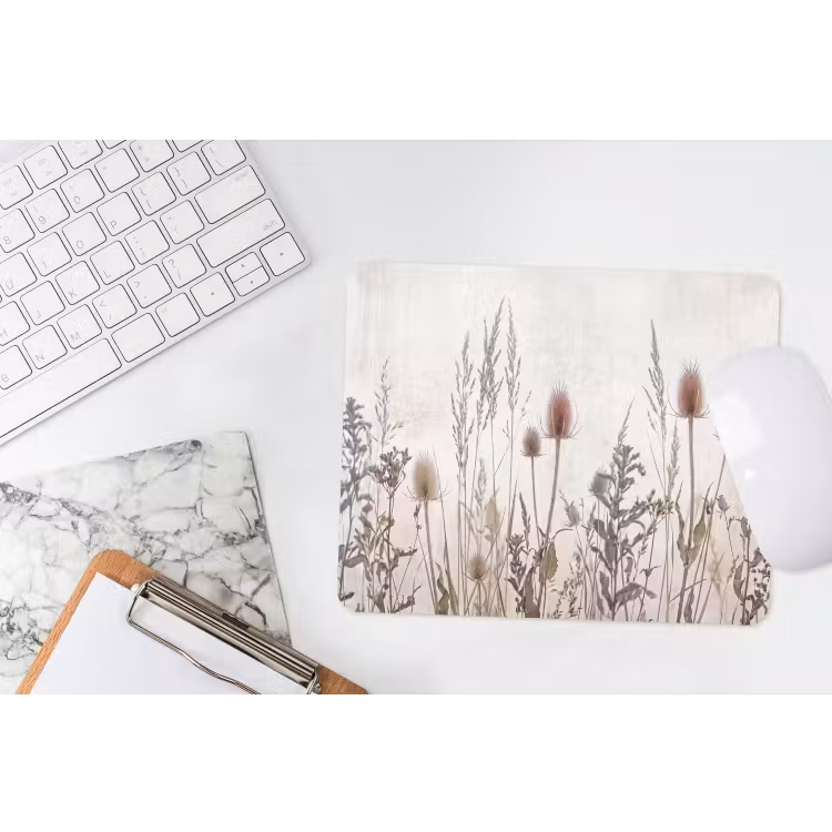 Weidebloemen - Design - Sepia muismat rubber klein -witbureau