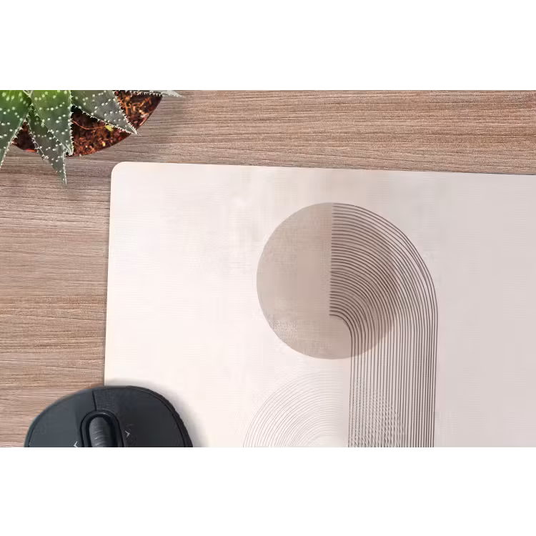 Minimalistisch - Cirkel - Lichtgrijs muismat rubber klein -closeup