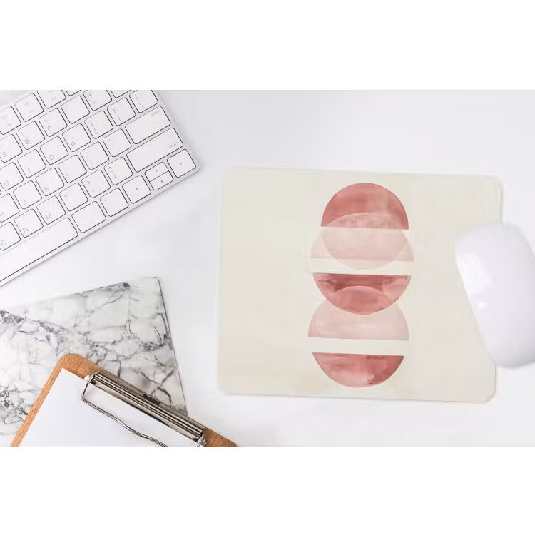 Minimalistisch - Cirkels - Roze muismat rubber klein -witbureau