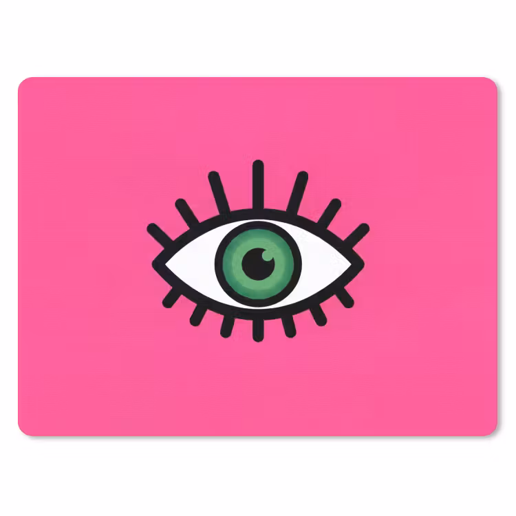 Minimalistisch - Oog - Roze muismat rubber klein -3d