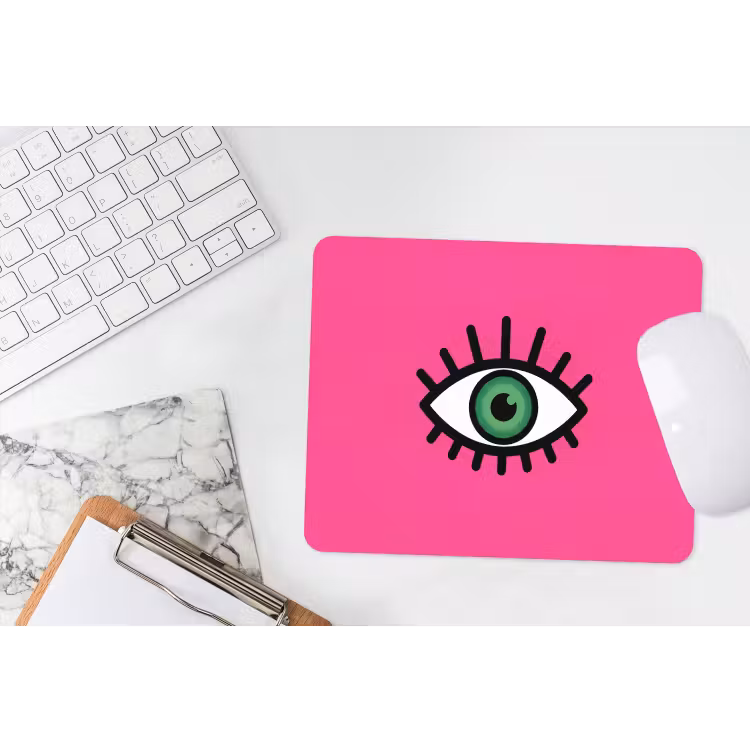 Minimalistisch - Oog - Roze muismat rubber klein -witbureau
