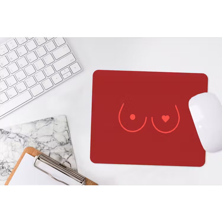 Minimalistisch - Lijnillustratie - Rood muismat rubber klein -witbureau