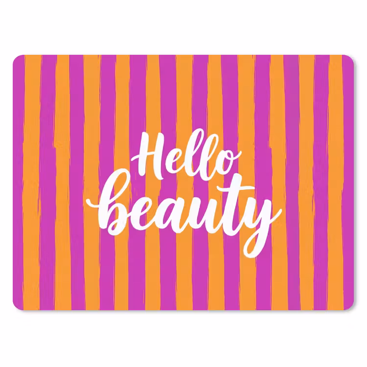 Modern - Hello - Oranje muismat rubber klein -3d