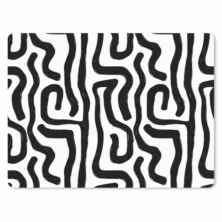 Modern - Lijnen - Zwart muismat rubber klein 262 -3d