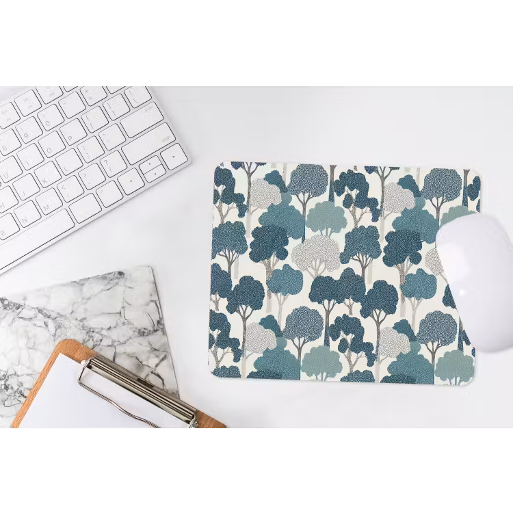 Modern - Bomen - Bos - Patroon - Blauw muismat rubber klein 262 -witbureau