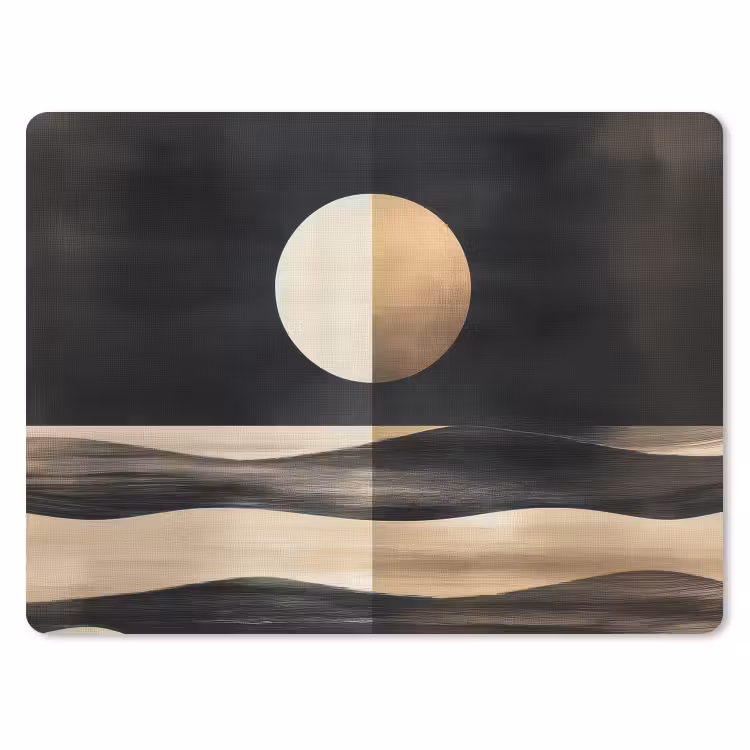 Maan - Cirkel - Goud muismat rubber klein -3d