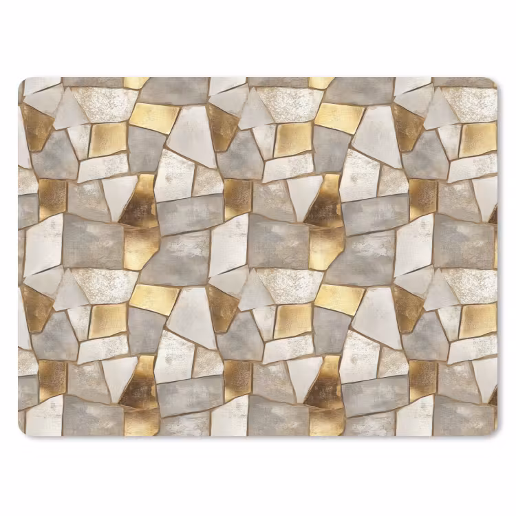 Mozaïek - Marmer - Goud muismat rubber klein 262 -3d