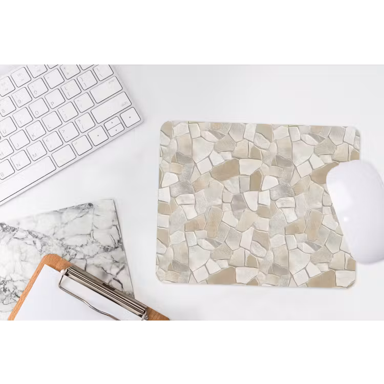 Mozaïek - Stenen - Beige muismat rubber klein 262 -witbureau