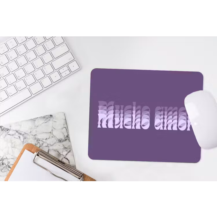 Mucho amor - Paars - Grafisch muismat rubber klein -witbureau