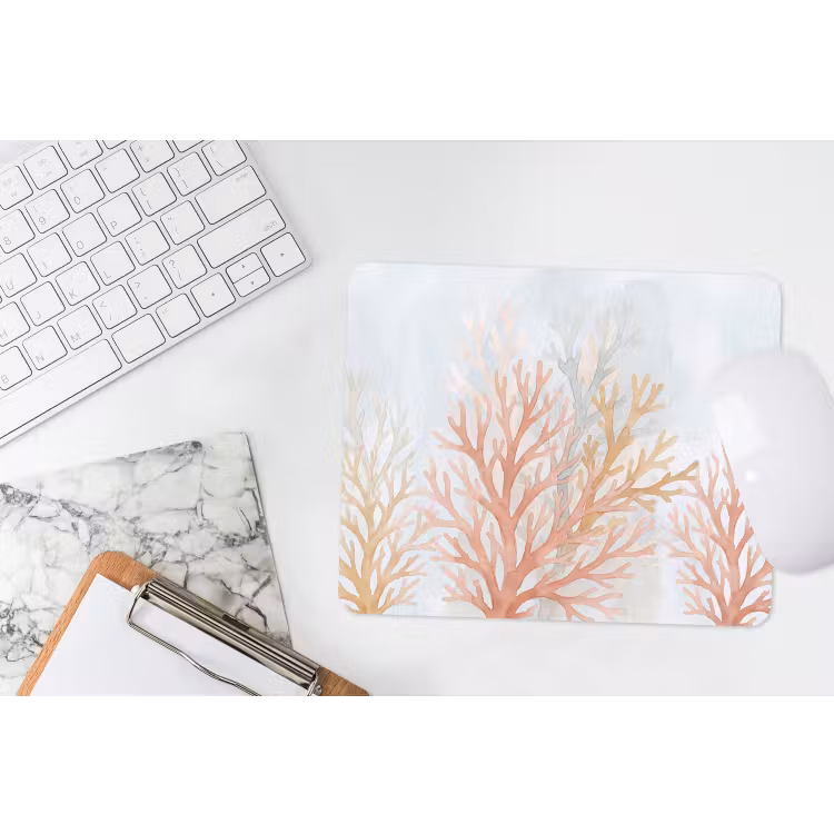 Natuur - Abstract - Aquarel - Organisch - Warm muismat rubber klein -witbureau