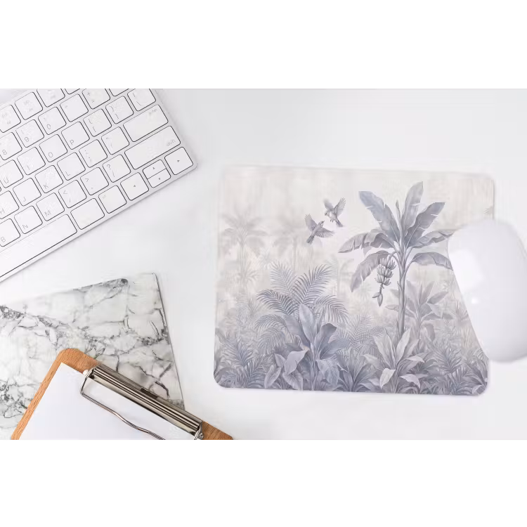 Natuur - Vogel - Jungle - Illustratie - Blauw muismat rubber klein -witbureau