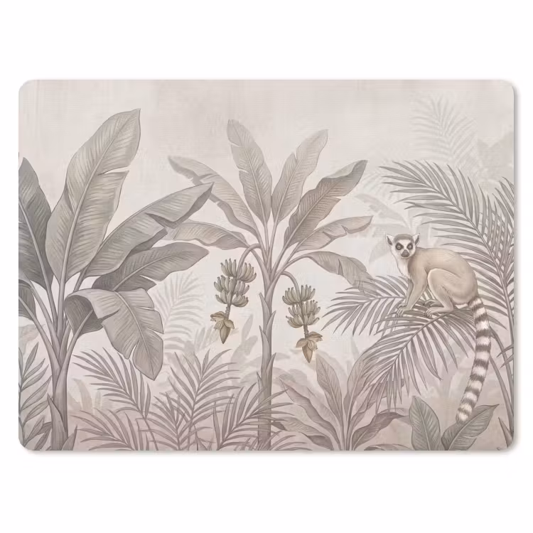 Natuur - Jungle - Ringstaartmaki - Bruin muismat rubber klein -3d